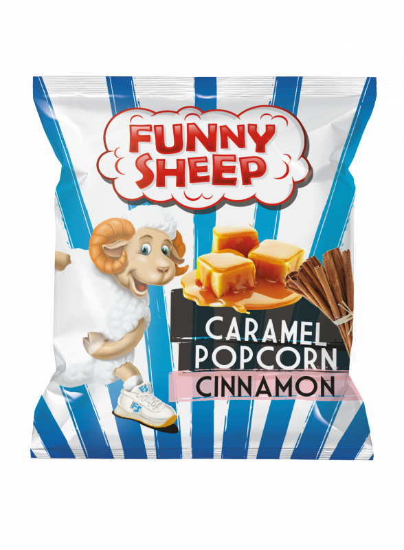 Caramel popcorn with cinnamon and coconut